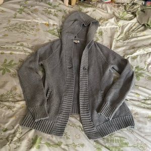 Sonoma grey knit hooded cardigan